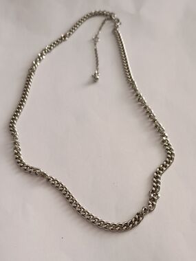 Dainty Silver Curb Chain Necklace for Women